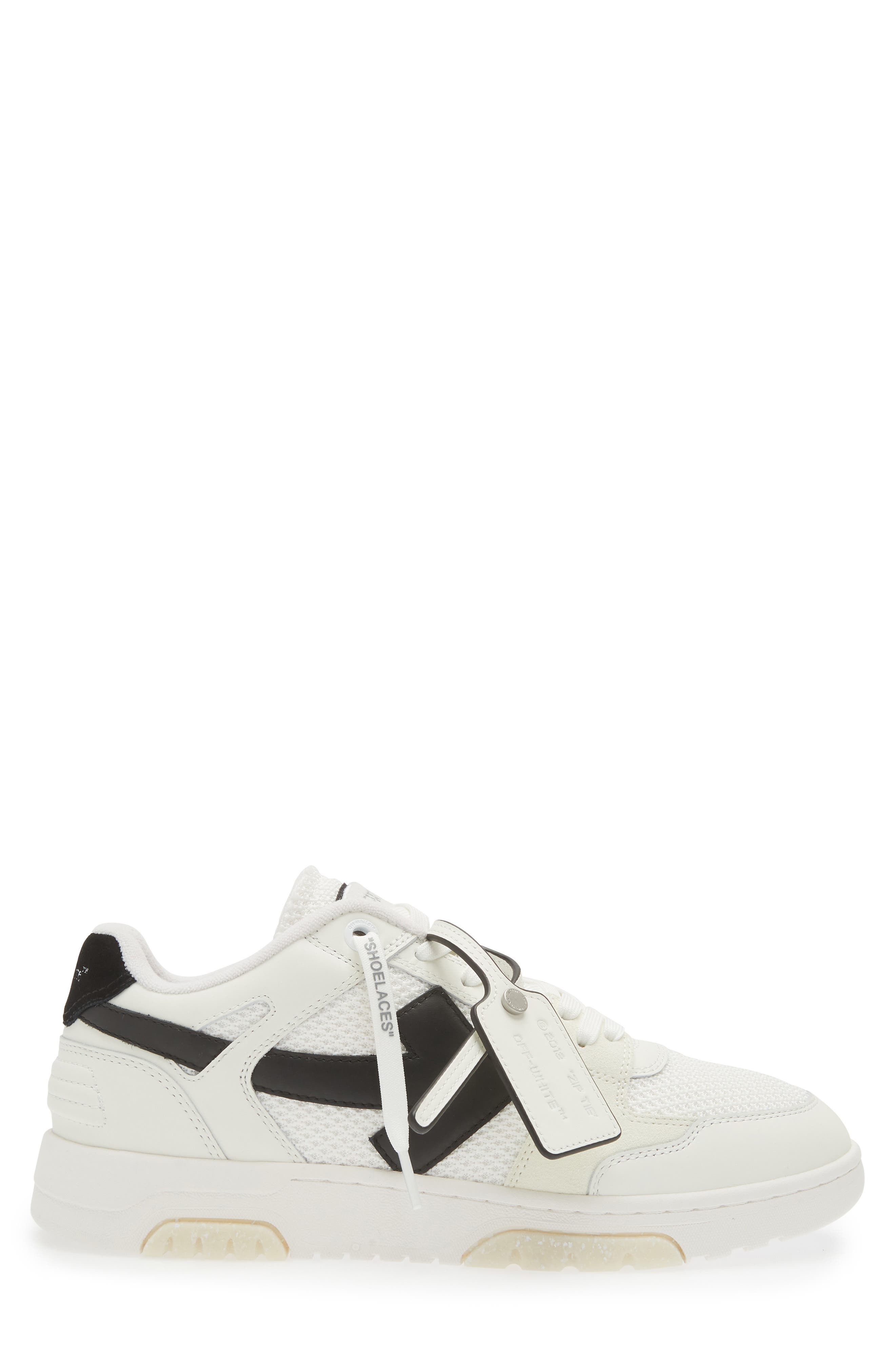 Off-White Slim Out of Office Low Top Sneaker, Alternate, color, White - Black