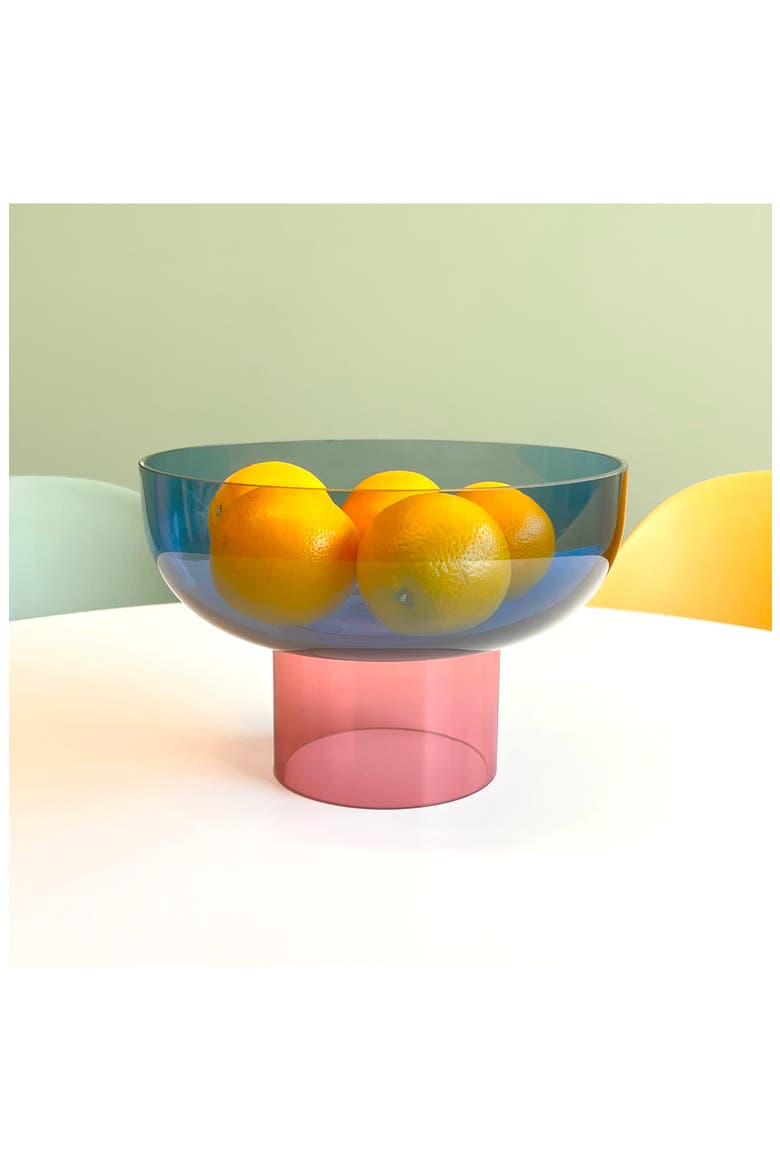 Tip Top Glass Bowl, Alternate, color, PINK/ BLUE