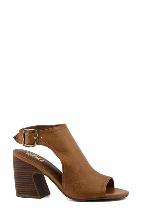 Ghita Faux Leather Block Heel Sandal