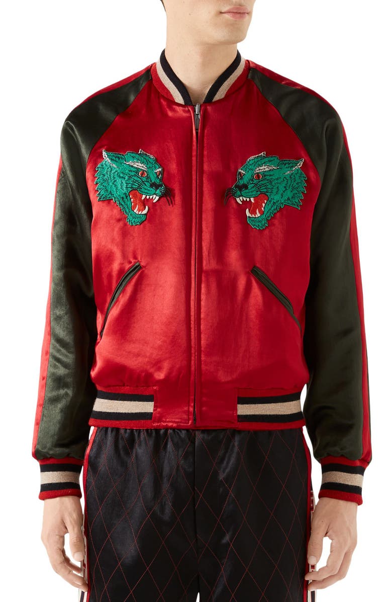 Gucci Reversible Quilter Souvenir Jacket, Alternate, color,