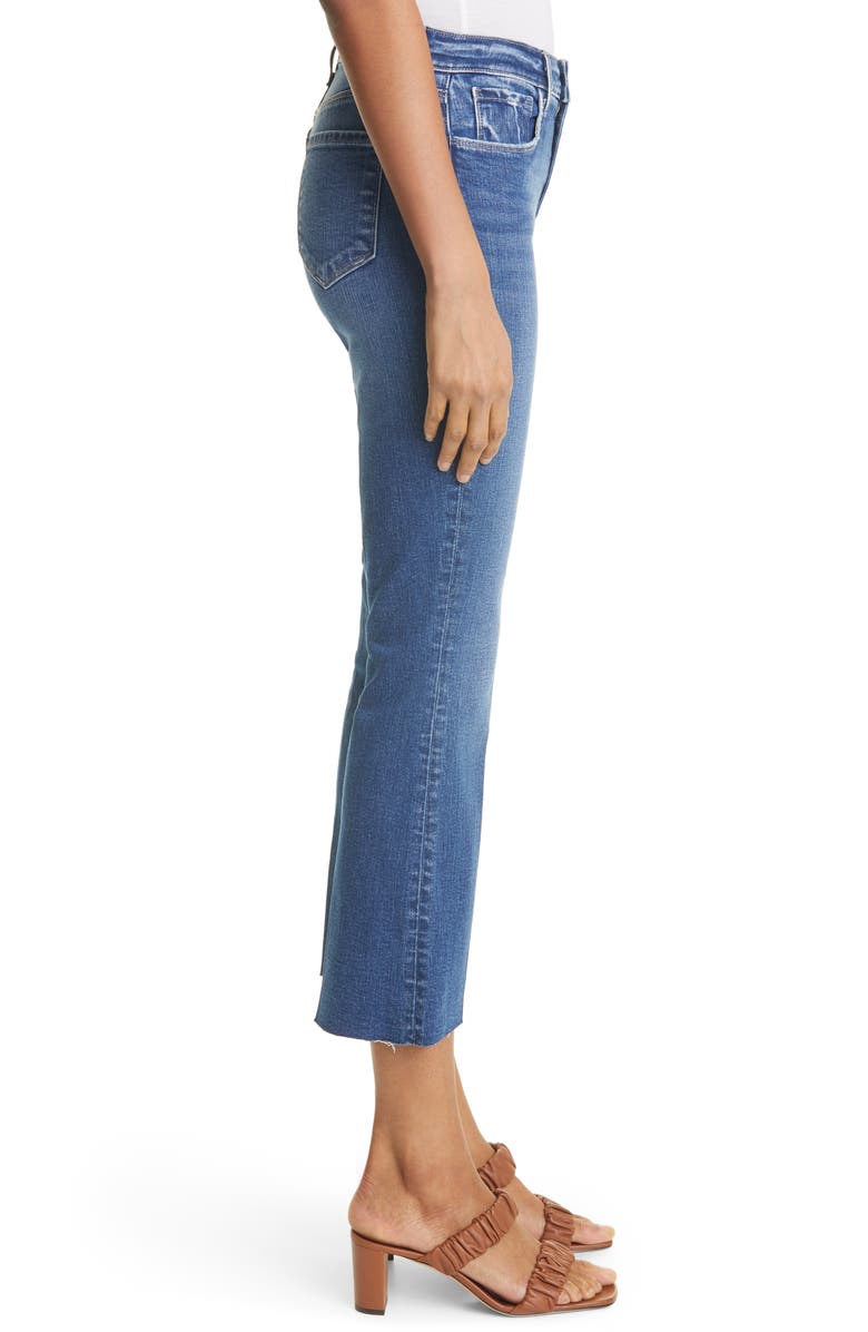 L'AGENCE Kendra Raw Hem Crop Flare Leg Jeans, Alternate, color, Laredo