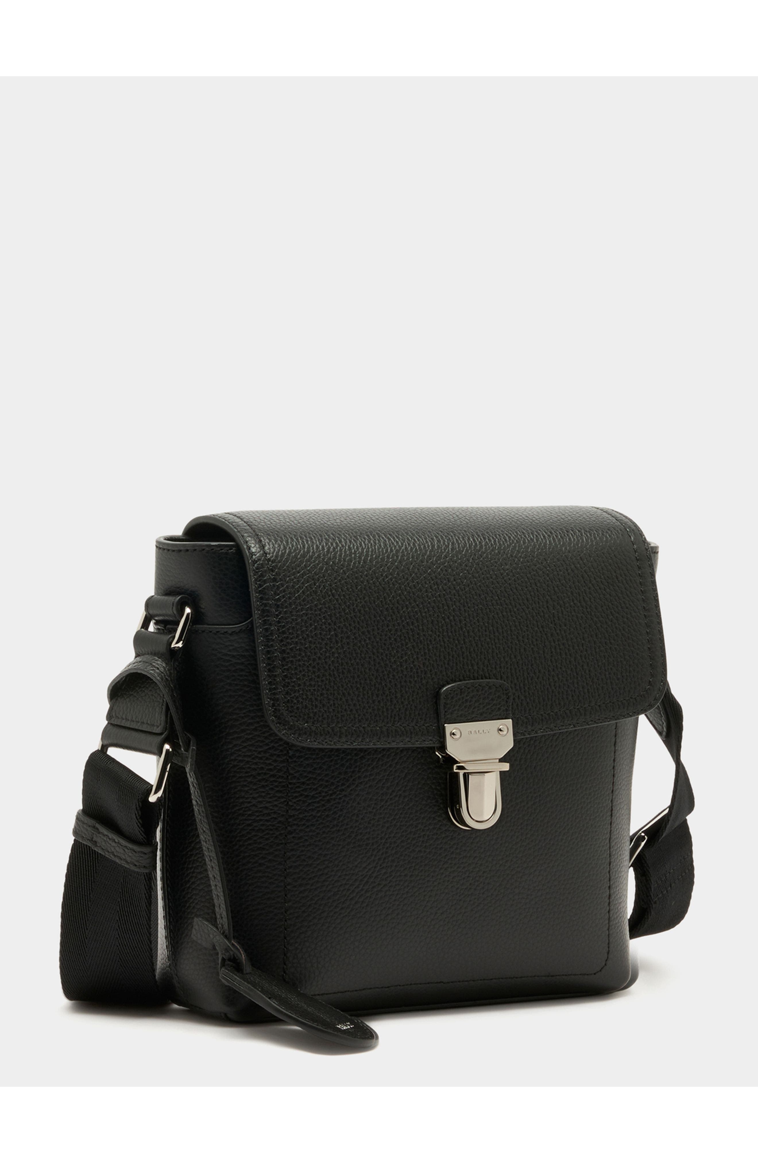 Bally Capitol Crossbody Bag in Bovine Leather, Alternate, color, Black+Palladio
