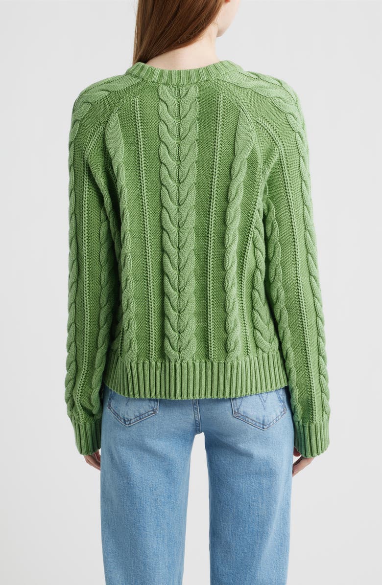 Pendleton Cable Stitch Sweater, Alternate, color, Spruce