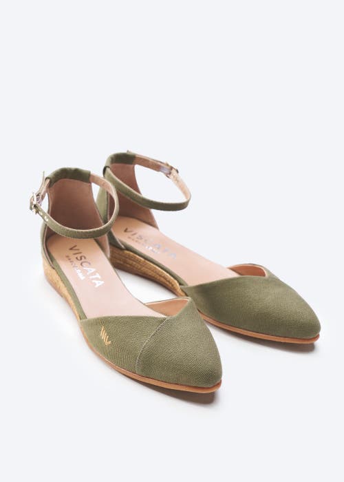 Viscata Montroig Canvas Espadrille Flats In Olive