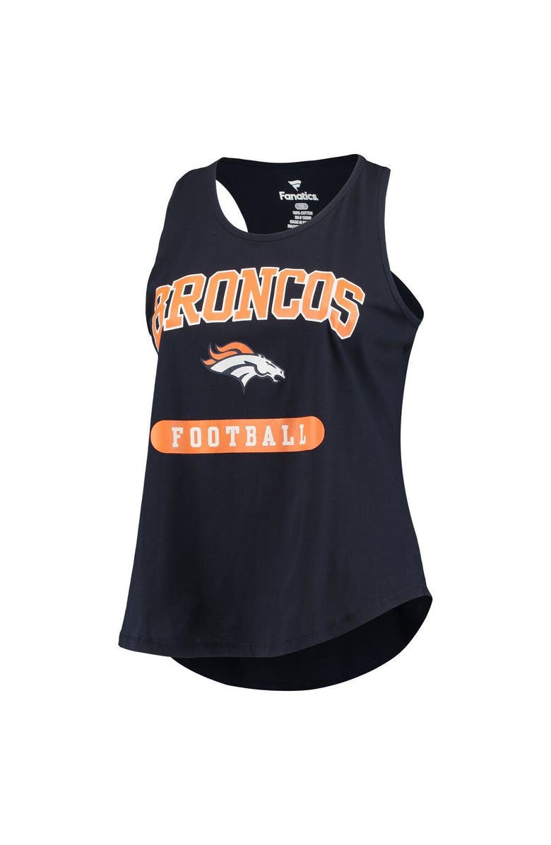 PROFILE Women's Denver Broncos Navy Plus Size Team Racerback Tank Top, Alternate, color, 