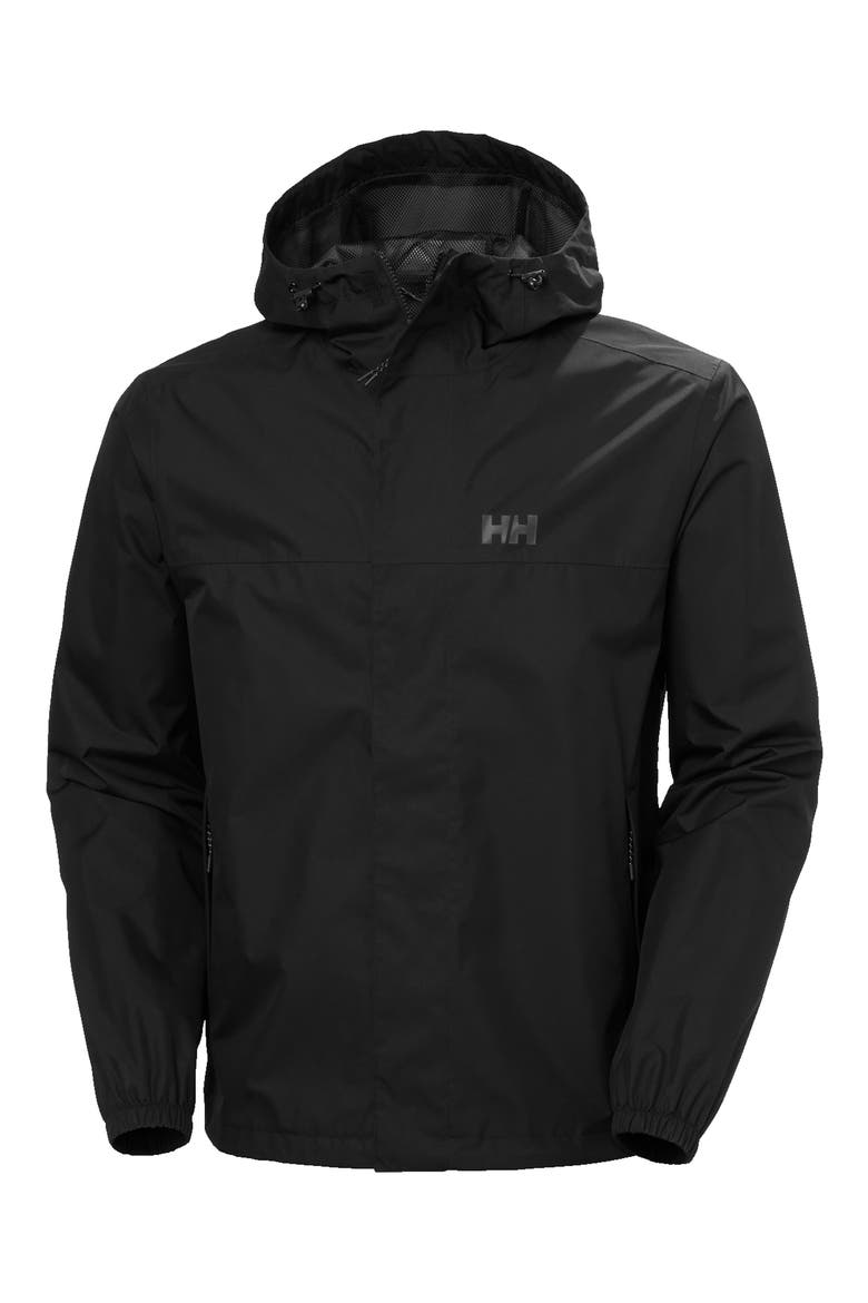 Vancouver Hooded Rain Jacket, Alternate, color, BLACK