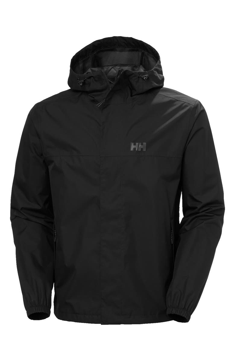 Helly Hansen Vancouver Hooded Rain Jacket, Alternate, color, Black