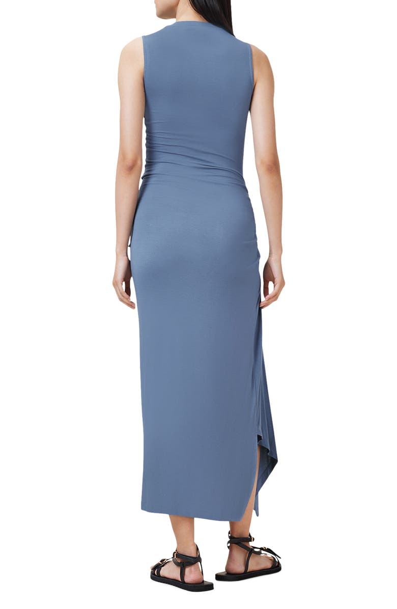 AllSaints Rivi Draped Sleeveless Midi Dress, Alternate, color, Flint Stone Blue