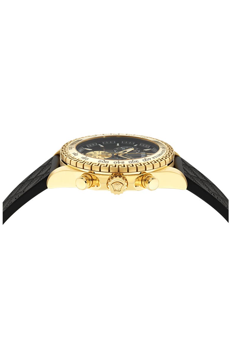 Chrono X Chronograph Faux Leather Watch, 44mm, Alternate, color, YELLOW GOLD