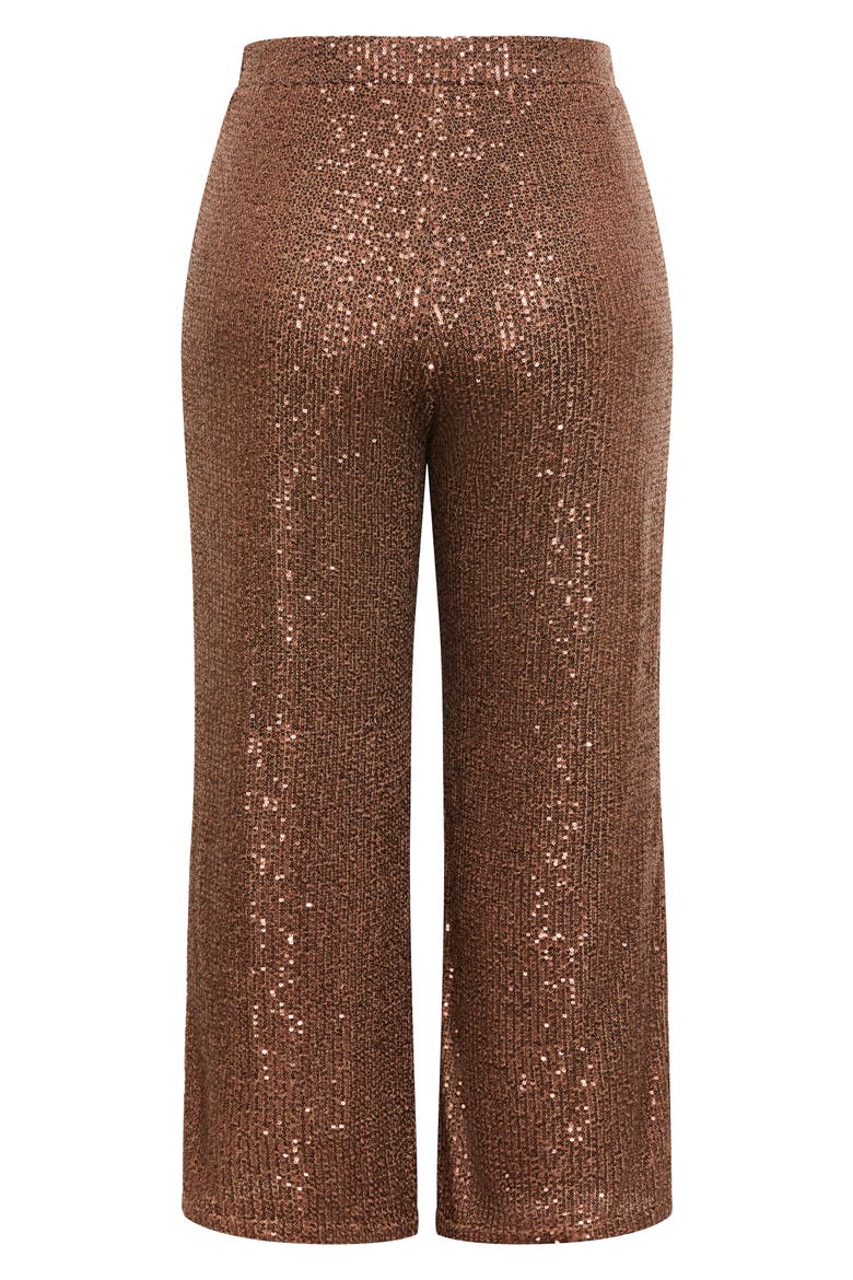 Nalani Sequin Wide Leg Pants, Alternate, color, BROWN SHIMMER
