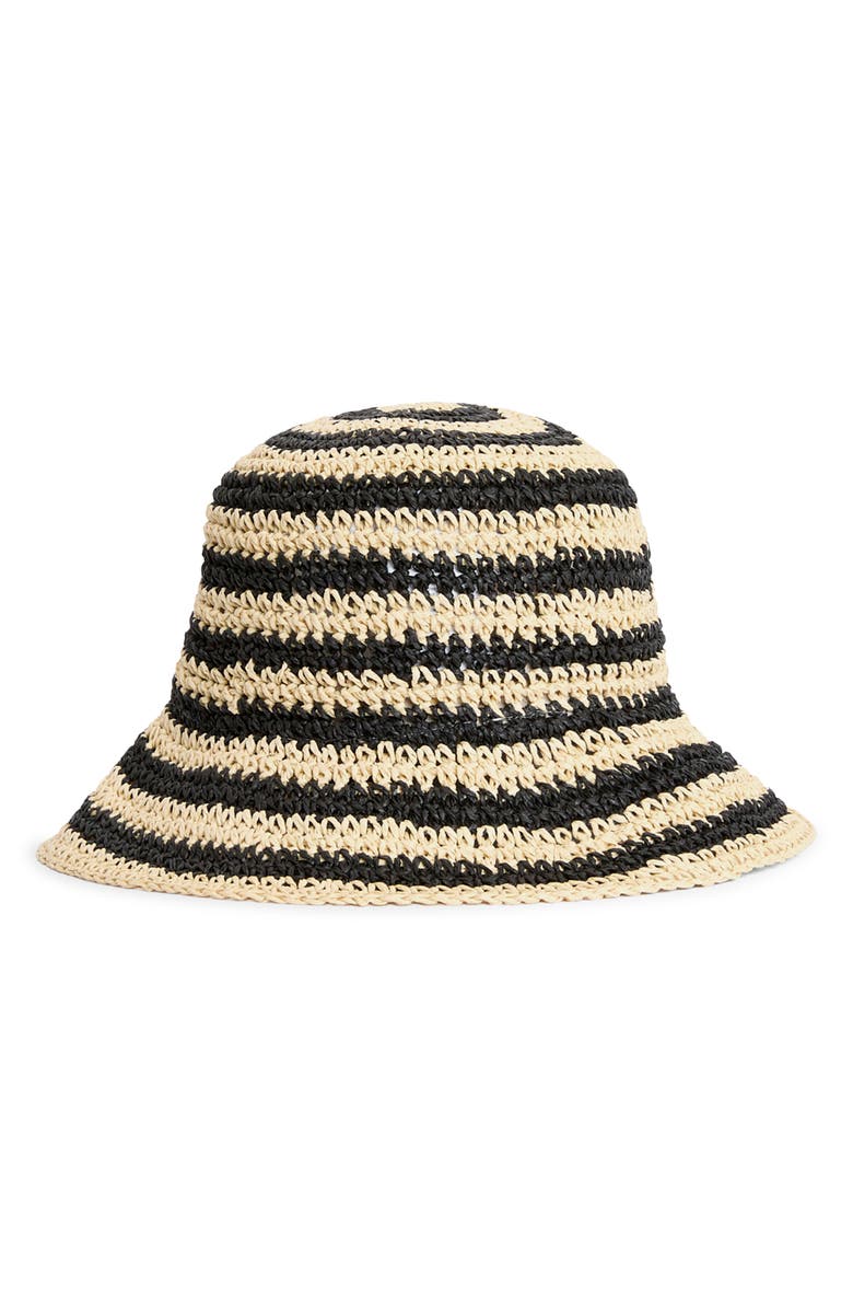 Barbour Annie Crochet Bucket Hat, Alternate, color, Black/ Ecru