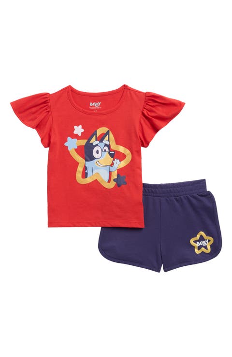 Kids' Bluey Graphic T-Shirt & Shorts Set (Toddler & Little Kid)