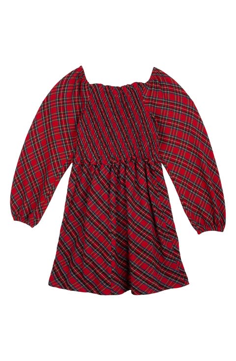 Kids' Yarn Dye Plaid Cotton Twill Dress (Toddler & Little Kid)