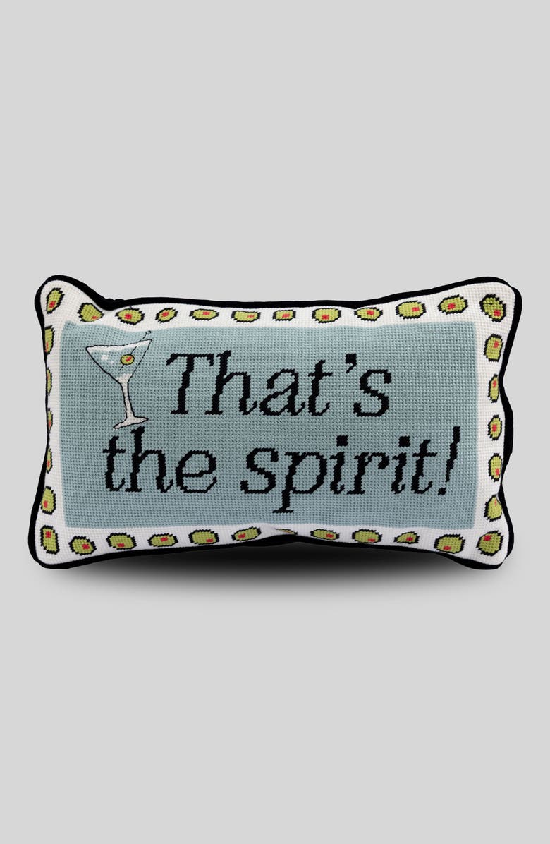 Fubish That
s The Spirit Needlepoint Pillow, Main, color, That
s The Spirit