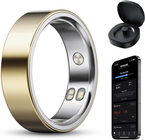 Smart Ring Fitness Tracker with Heart Rate, Blood Oxygen, Sleep Monitor, Call & Alarm Vibration, 5Atm Waterproof