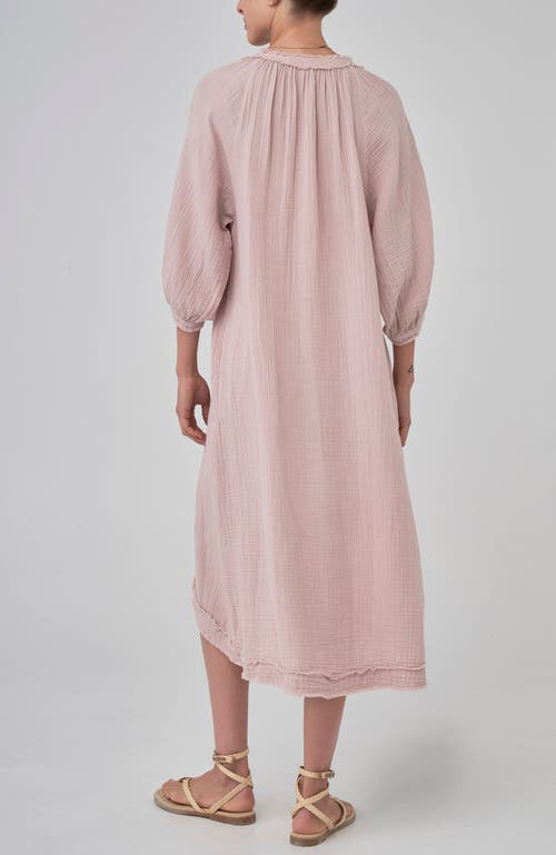 Ocean + Main Ocean+main Gauze Dress With Pockets In Shell Pink