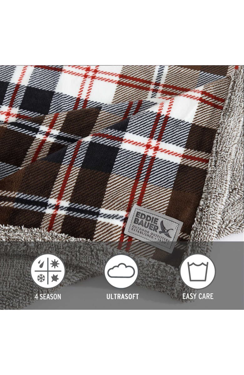 Eddie Bauer Trailhead Plaid Throw Blanket, Alternate, color, Brown