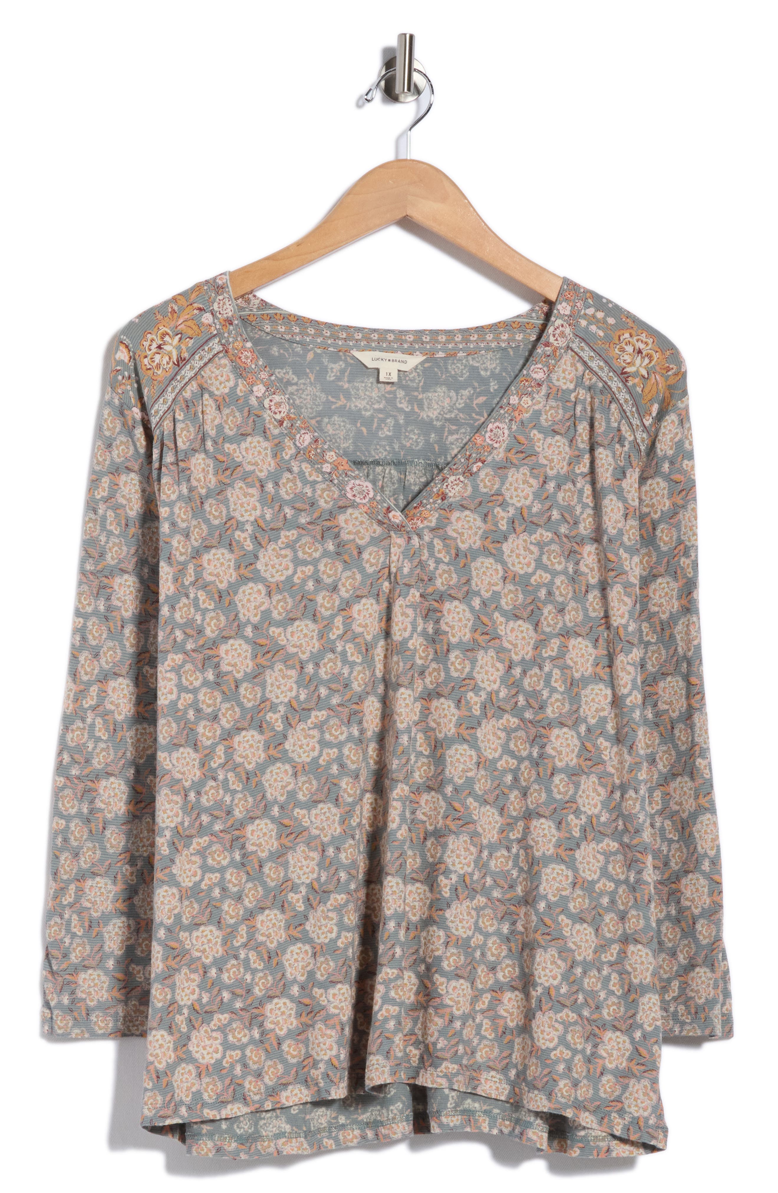Printed Long Sleeve Tunic Top