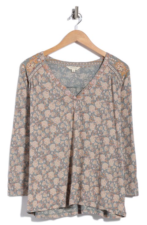 Printed Long Sleeve Tunic Top