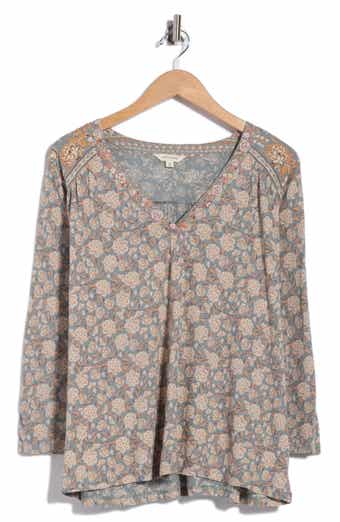 Printed Long Sleeve Tunic Top