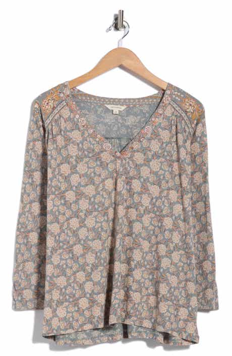 Printed Long Sleeve Tunic Top