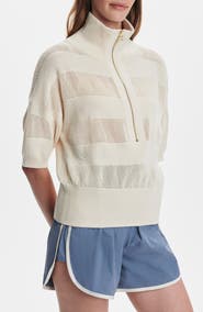 Varley Kembria Mesh Stripe Half Zip Top