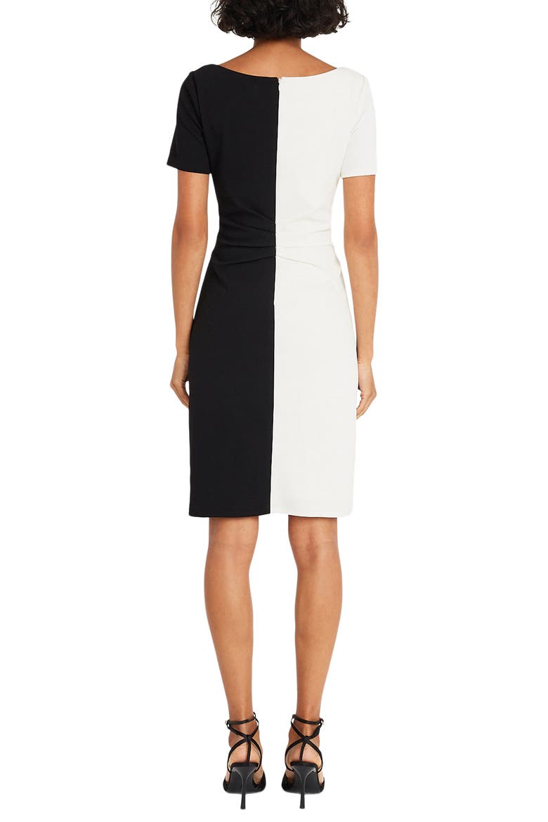 Colorblock Bodycon Dress, Alternate, color, BLACK/ WHITE