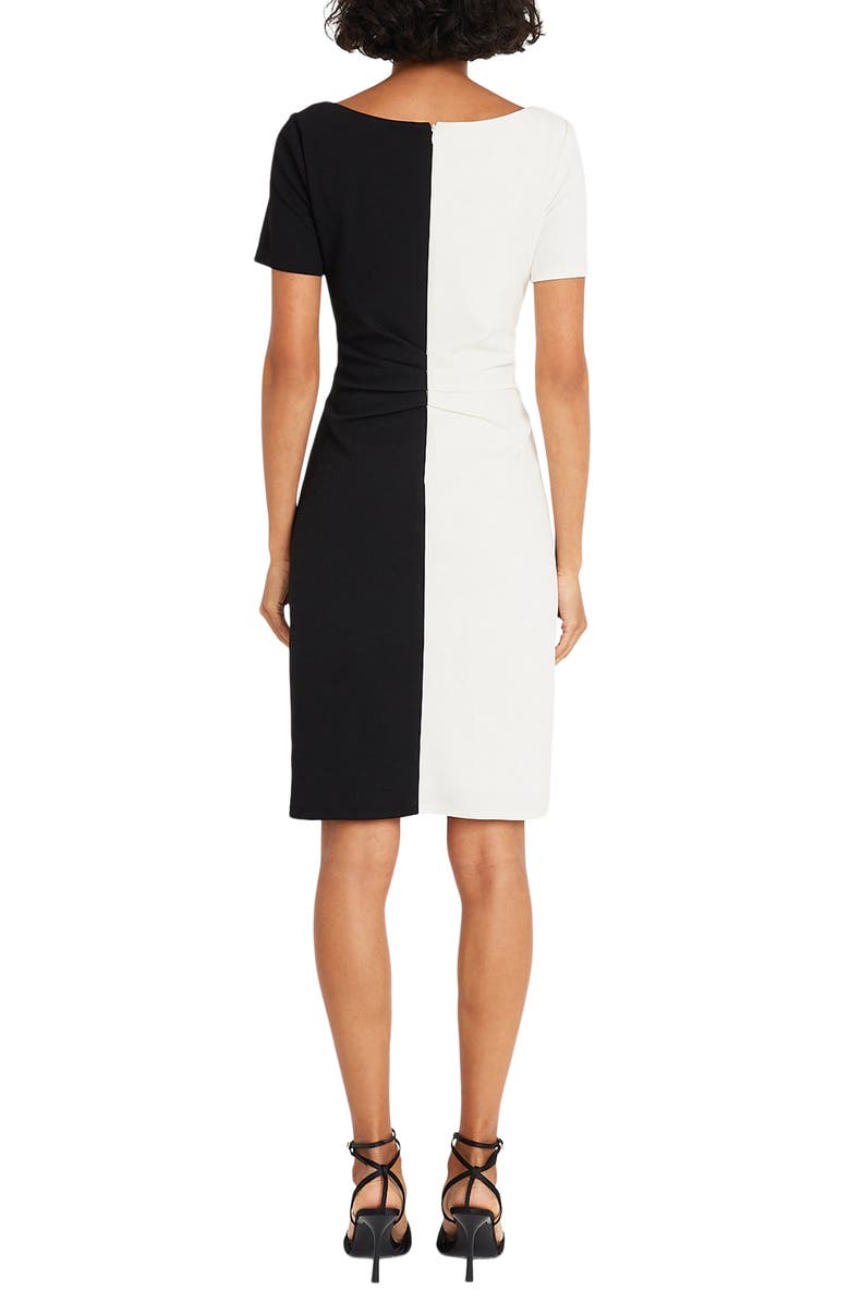 Maggy London Colorblock Bodycon Dress, Alternate, color, Black/ White