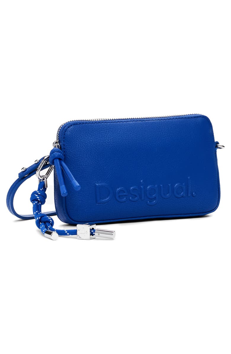 Desigual Faux Leather Crossbody Bag, Alternate, color, Royal Blue