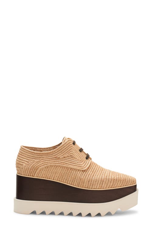 Stella Mccartney Elyse Raffia Platform Sneaker Loafers In Naturale