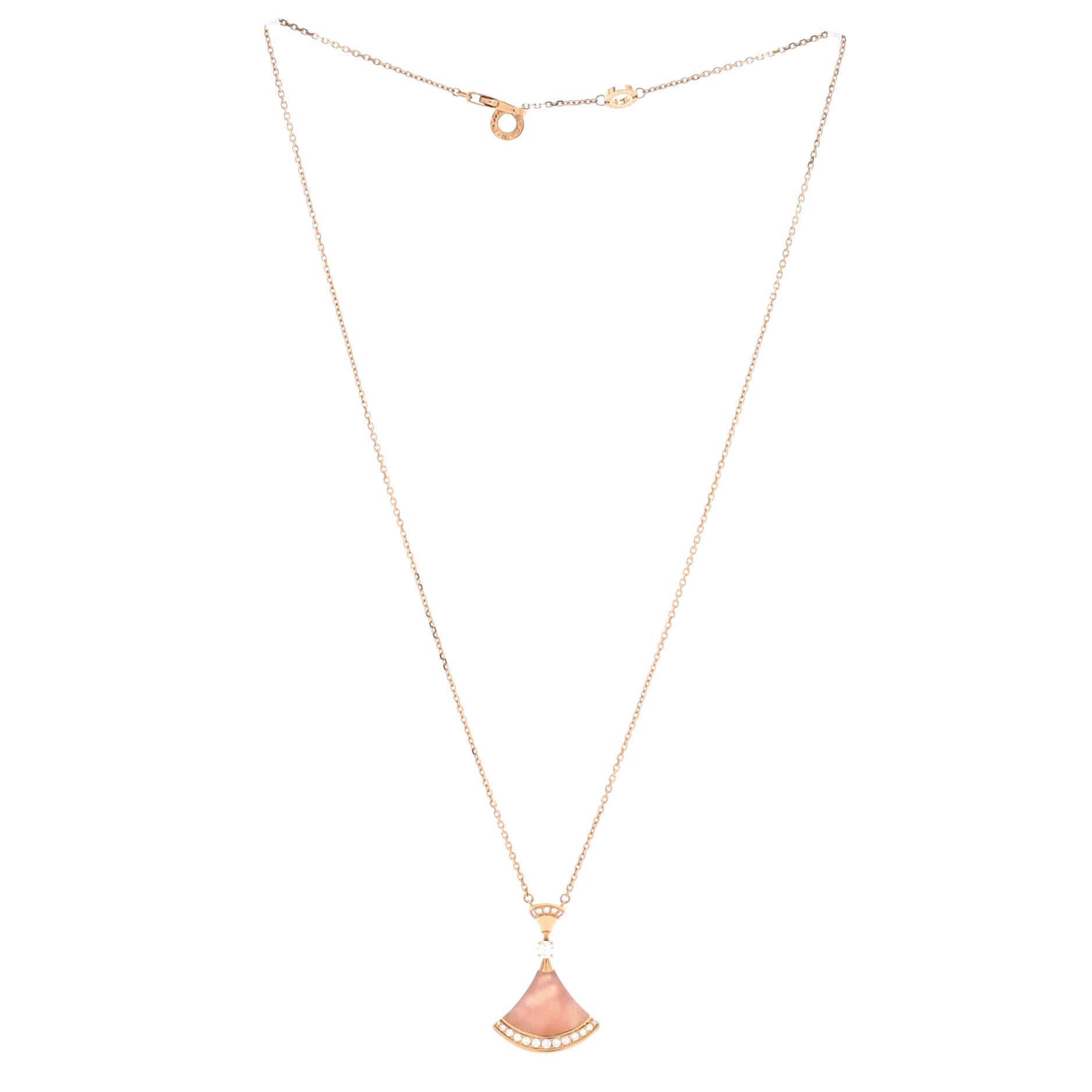 Divas' Dream Pendant Necklace 18K Rose Gold with Pink Opal and Diamonds Large, Alternate, color, Metallic Gold