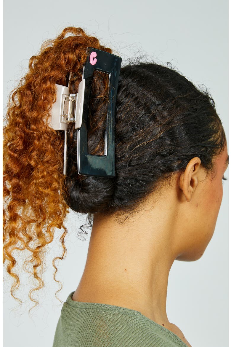 Jumbo Box Claw Clip, Alternate, color, BLACK/TAUPE