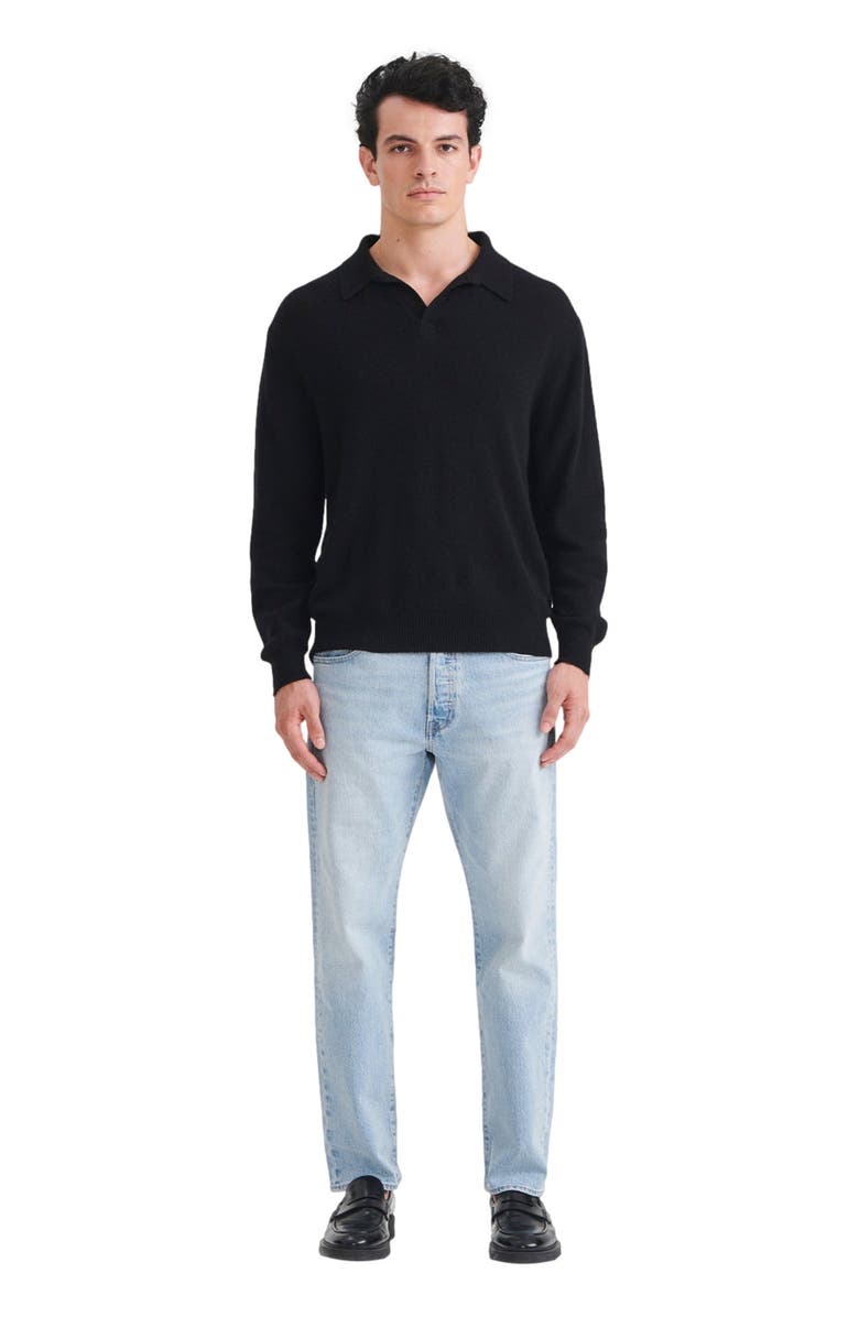 NAADAM Lightweight Cashmere Relaxed Polo, Main, color, Black