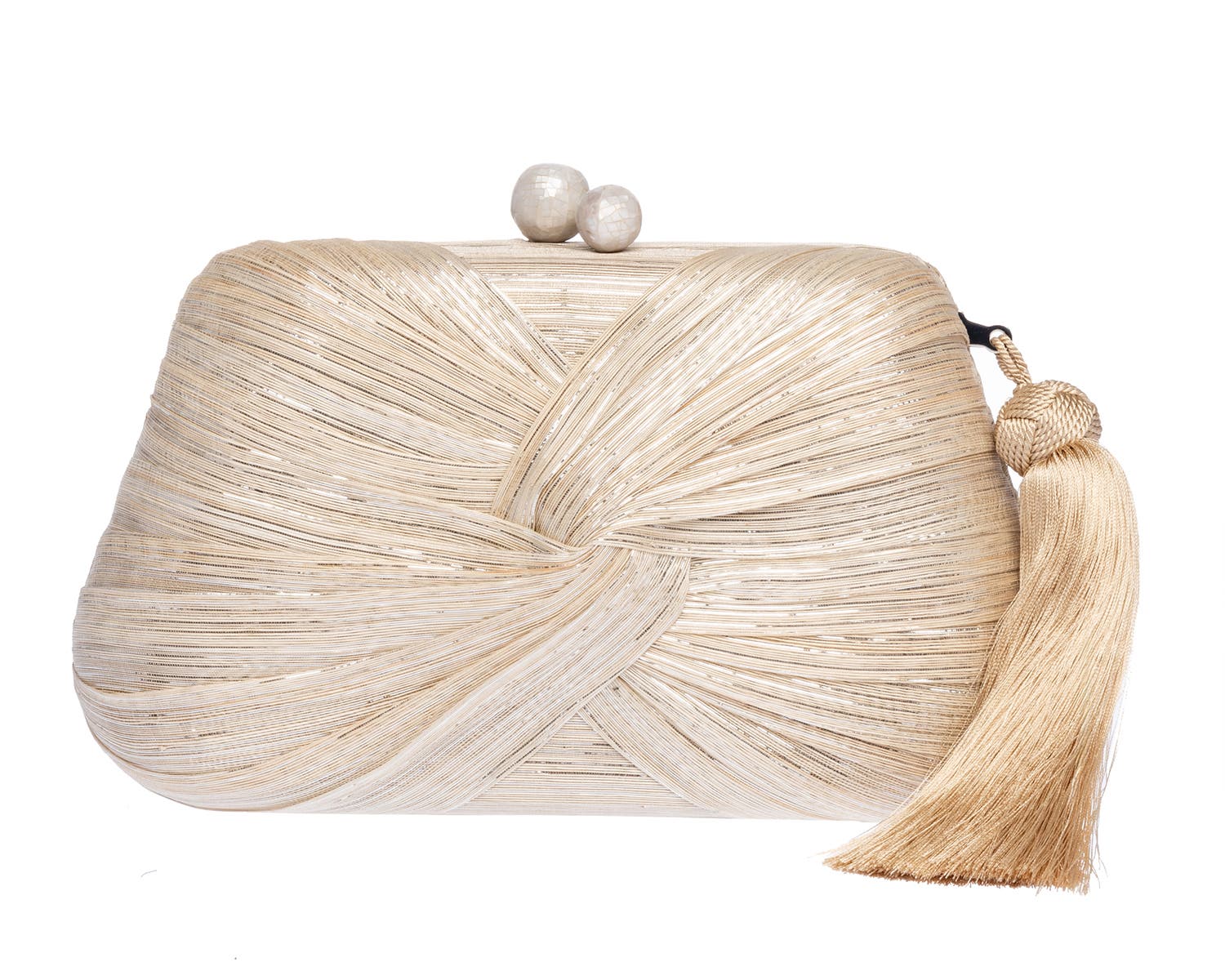 Rafe New York Rosie Draped Clutch, Main, color, Natural