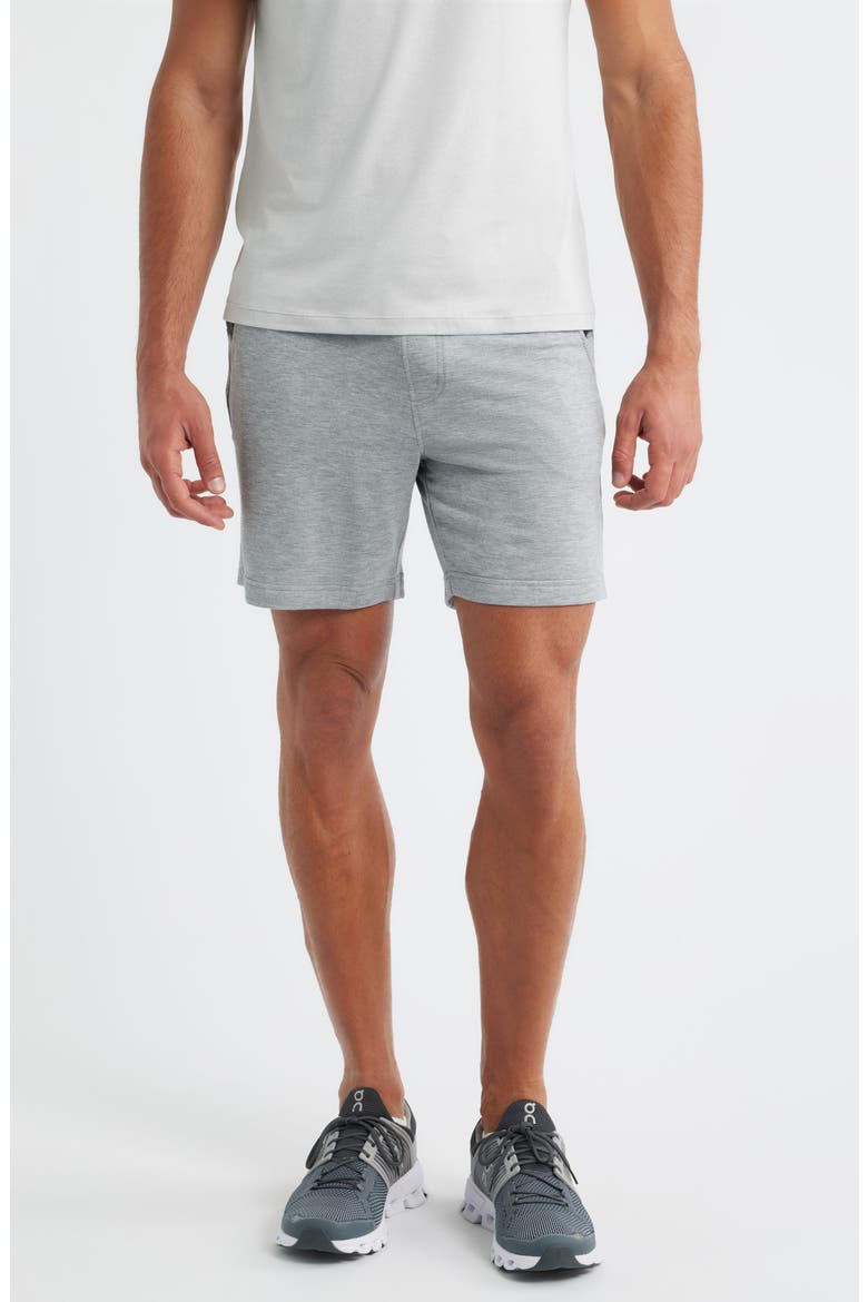 Lightweight Fleece Sweat Shorts, Main, color, HEATHER GREY