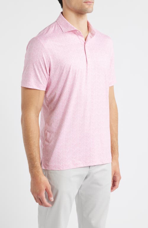 Johnnie-o Popping Tops Beverage Opener Print Featherweight Performance Polo In Pink