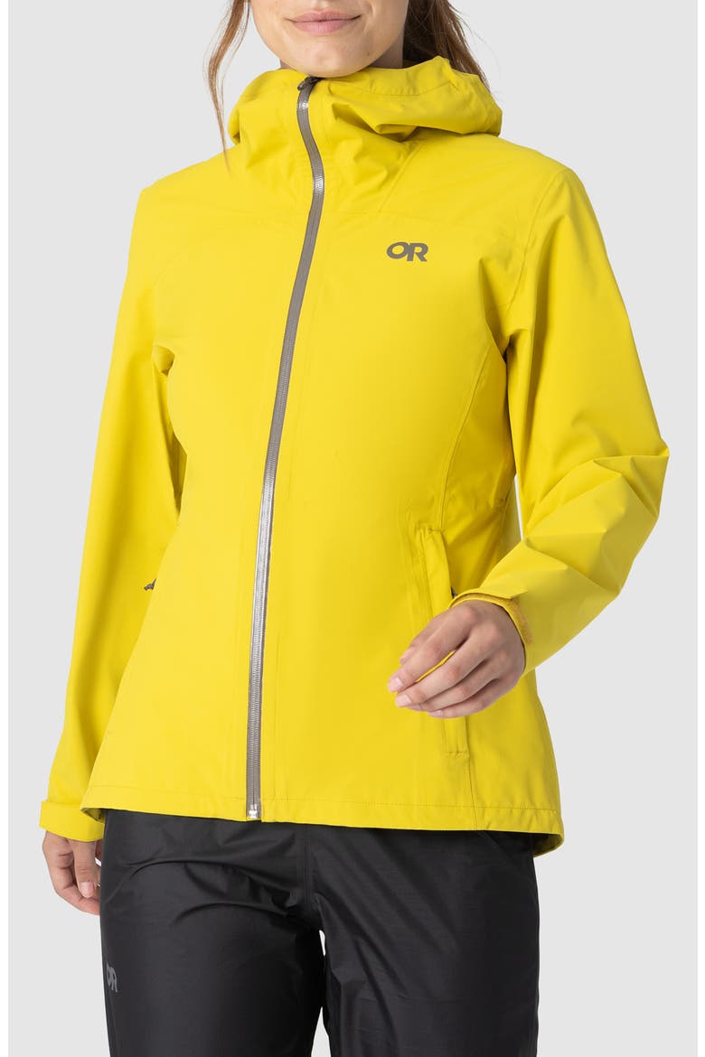Stratoburst Packable Rain Jacket, Main, color, YELLOW-POPLAR