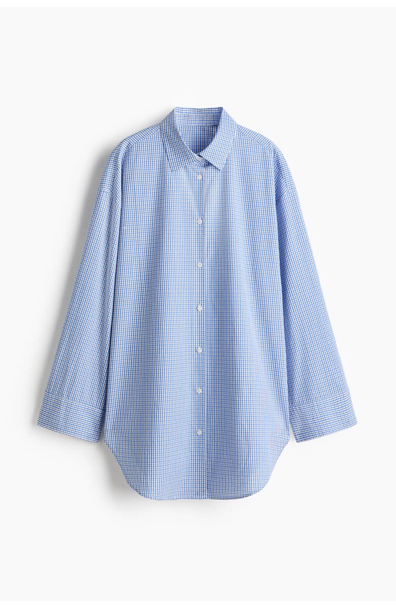 H&M Oversized beach shirt, Alternate, color, Blue/Checked