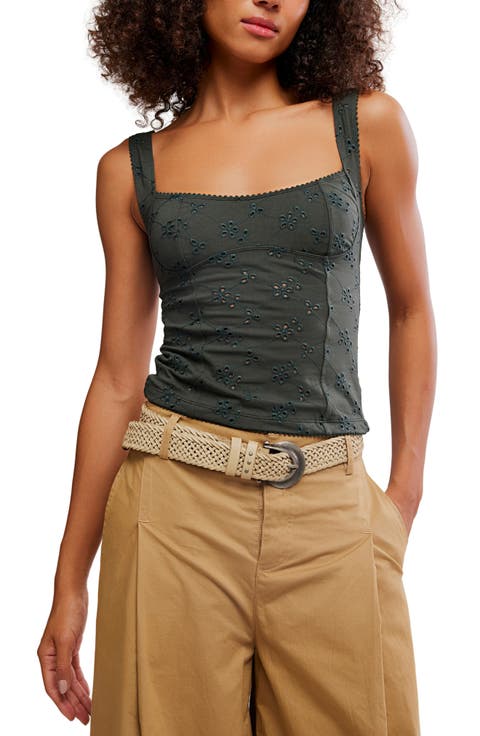 Full Bloom Eyelet Knit Camisole