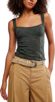 Free People Full Bloom Eyelet Knit Camisole