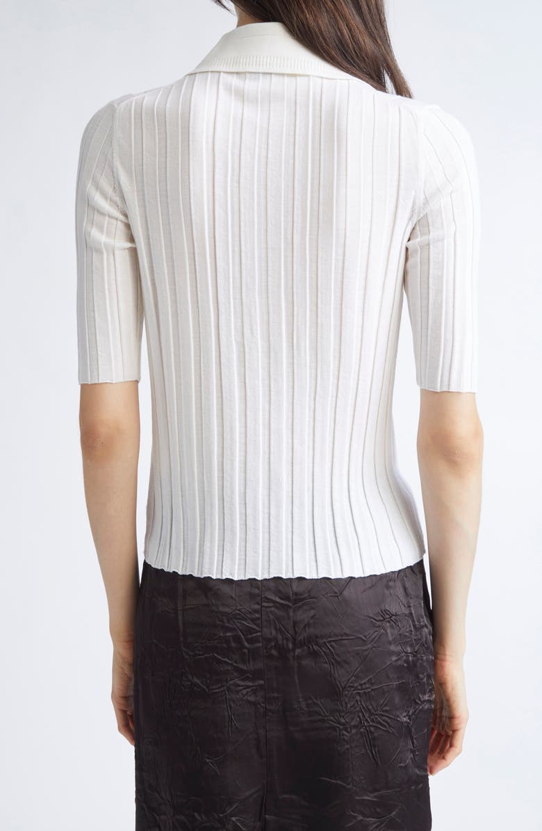 NACKIYÈ Sugarman Rib Wool Polo Sweater, Alternate, color, Kaimak