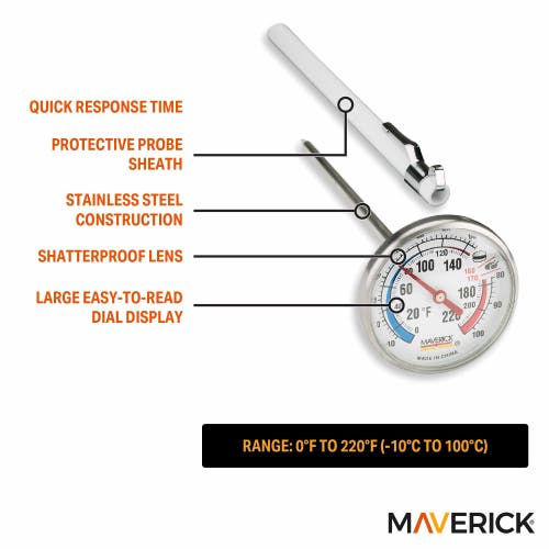Maverick Large Dial Instant Read Thermometer In Silver