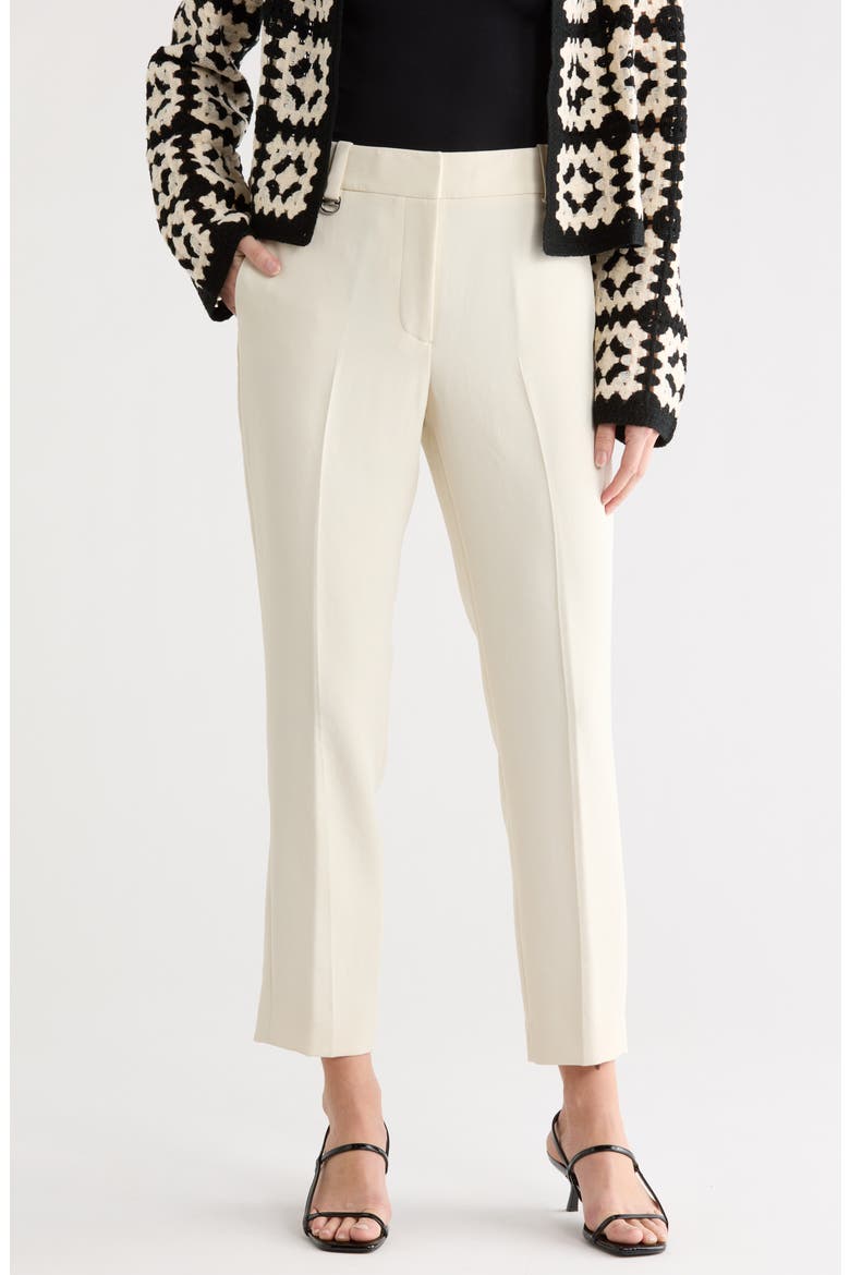 Flat Front Ankle Pants, Main, color, ECRU
