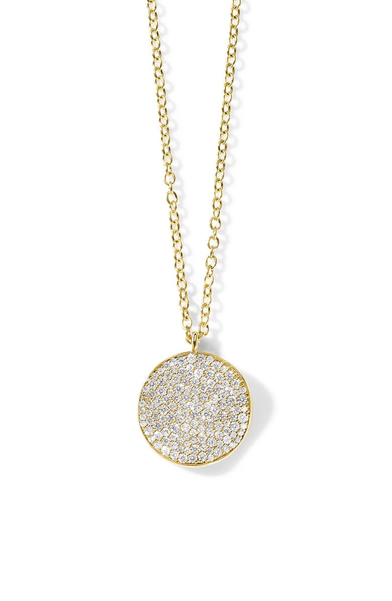 Ippolita Stardust Medium Pavé Diamond Disc Pendant Necklace, Main, color,