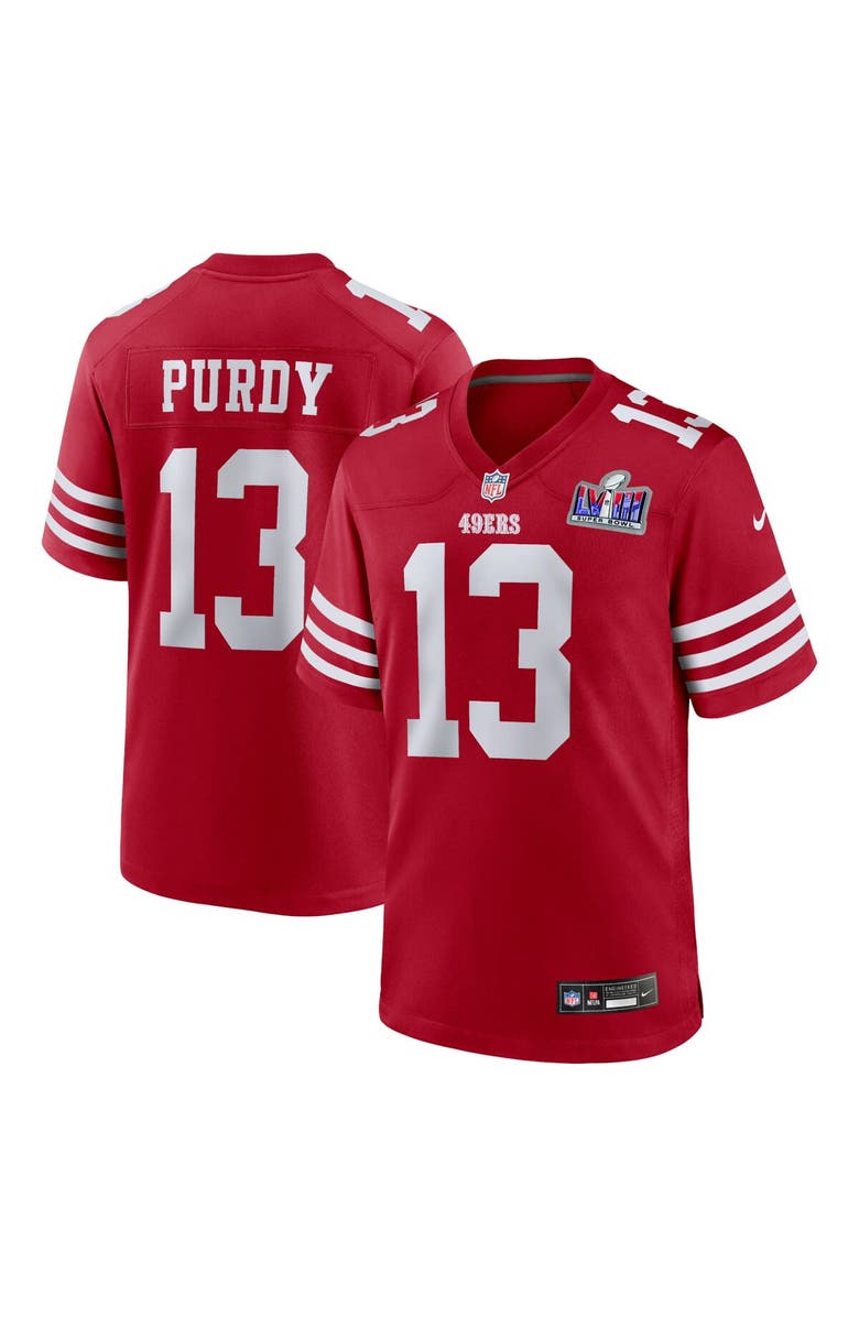 Nike Men's Nike Brock Purdy Scarlet San Francisco 49ers Super Bowl LVIII Game Jersey, Alternate, color, 