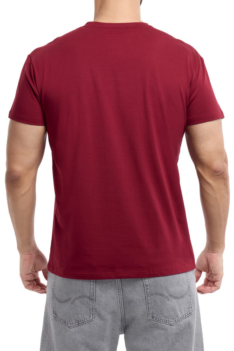 Short Sleeve Henley, Alternate, color, CRANBERRY