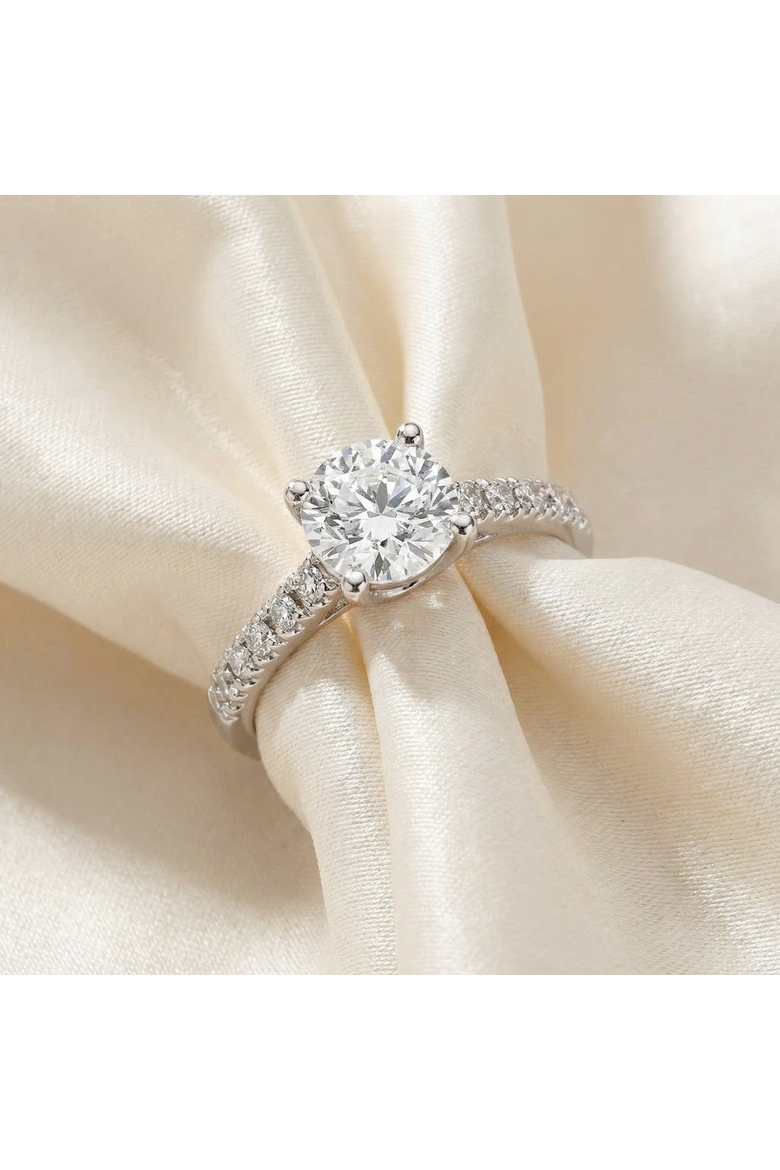 1 3/4Ct Diamond (1 1/2ct center) Engagement Ring 14k Gold Lab Grown, Alternate, color, 14k White Gold