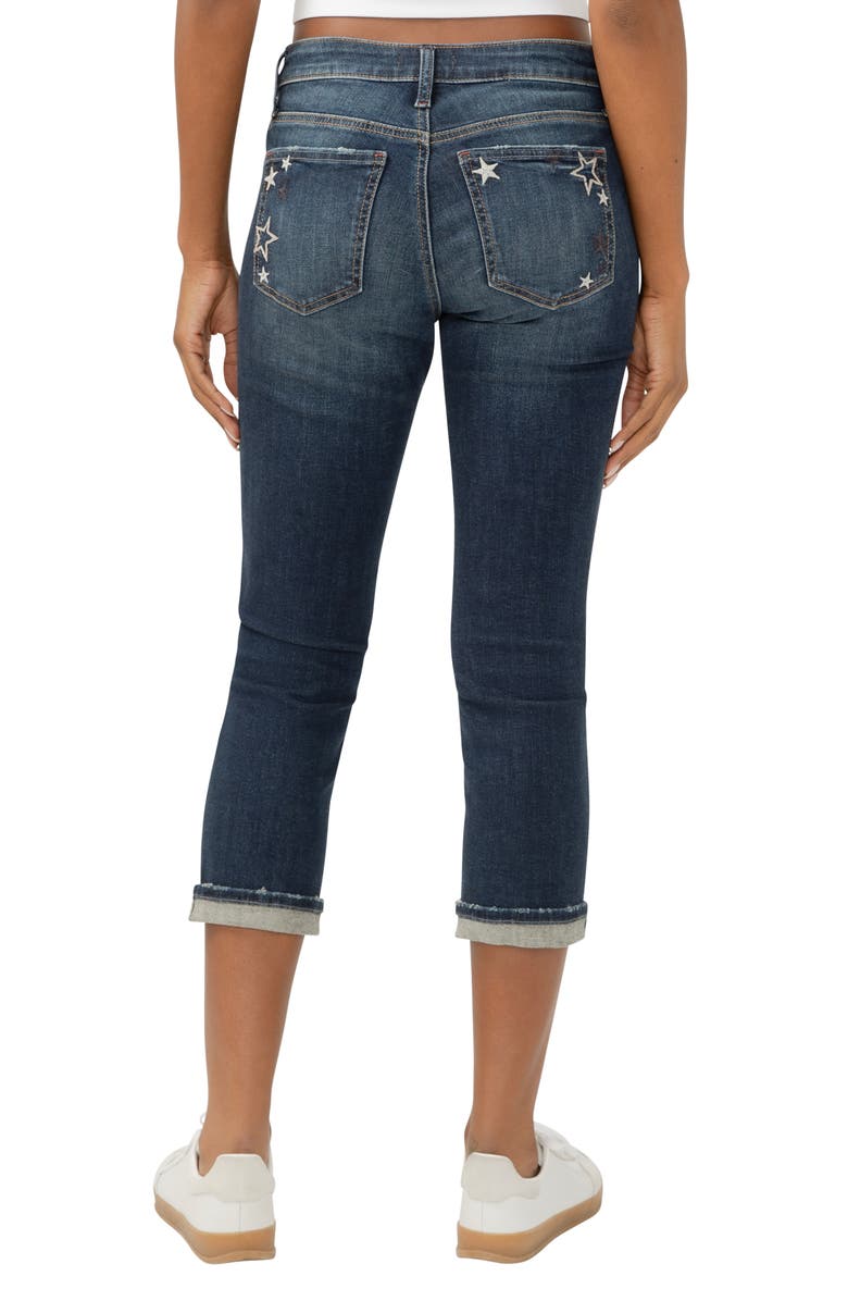 Silver Jeans Co. Elyse Star Embroidered Capri Jeans, Alternate, color,