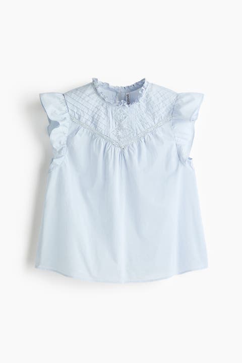 Pintucked Cotton Top
