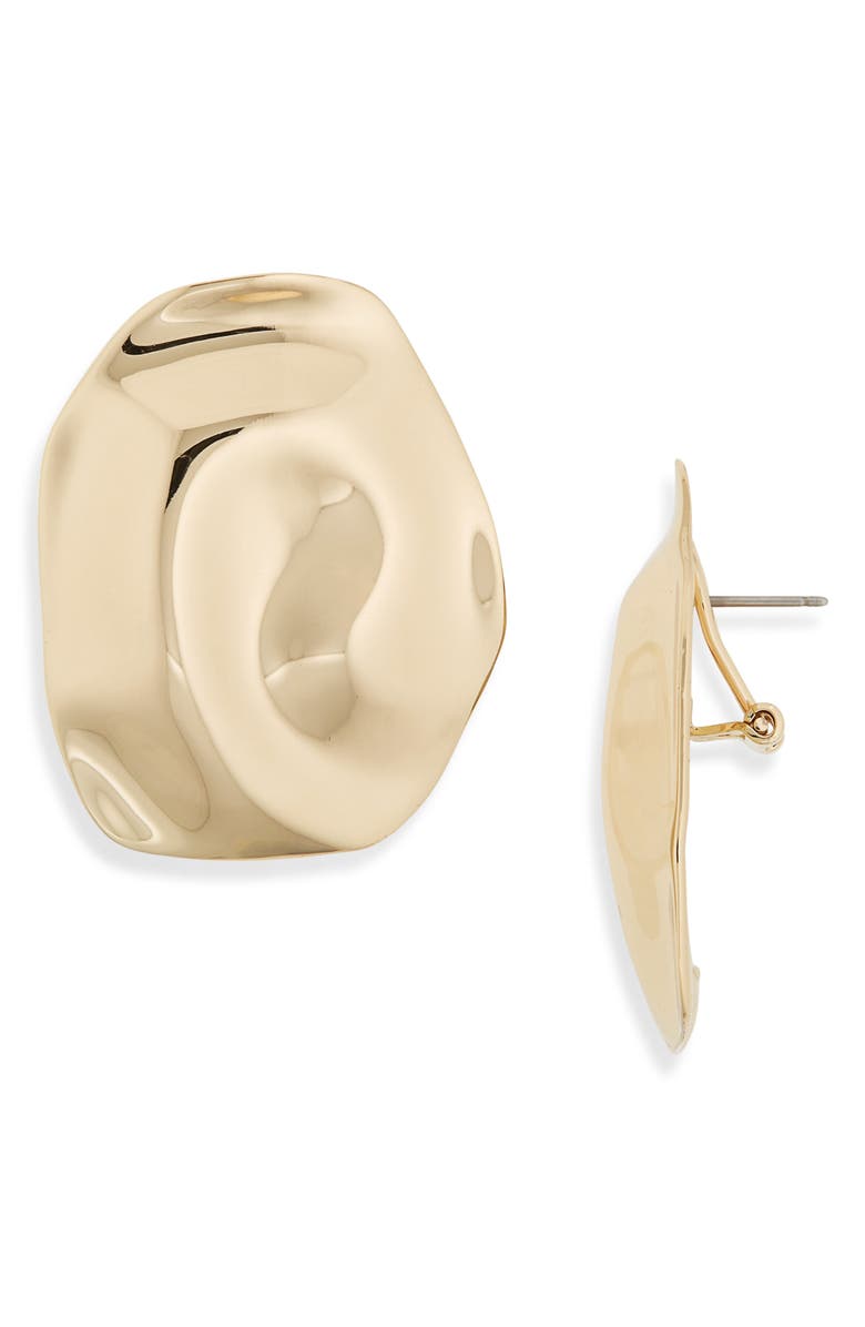 Carolina Herrera Sculptural Earrings, Main, color, Gold
